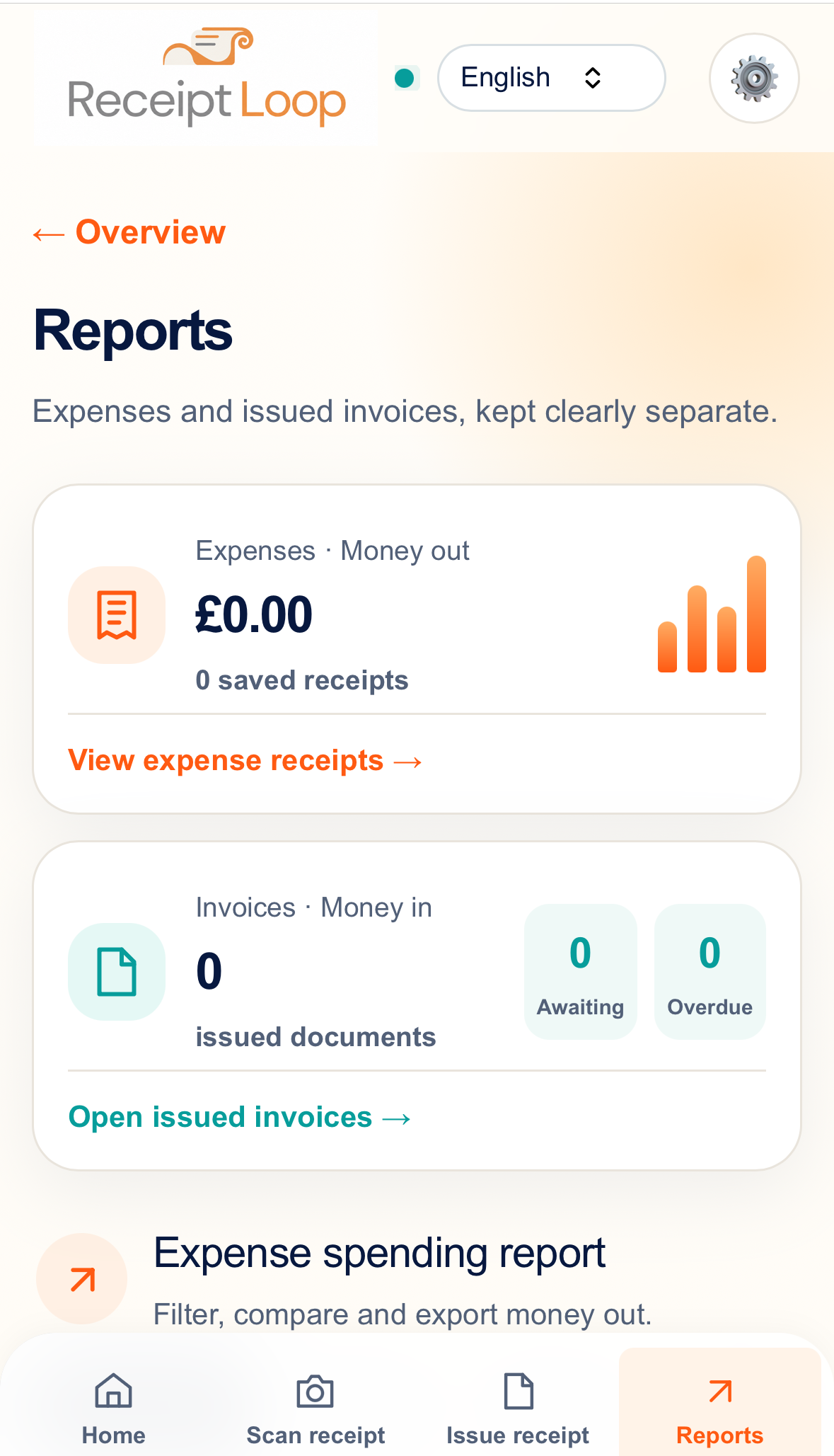 Receipt Loop reports